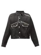 Matchesfashion.com Martine Rose - Studded Cotton Denim Jacket - Womens - Black