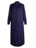 Raquel Allegra Point-collar Satin Shirtdress