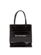 Matchesfashion.com Balenciaga - Shopping Xxs Croc Effect Leather Cross Body Bag - Womens - Black