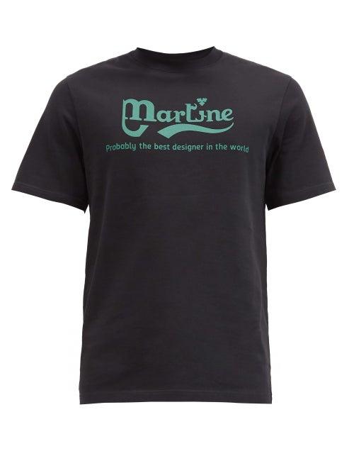 Matchesfashion.com Martine Rose - Logo-print Cotton-jersey T-shirt - Mens - Black