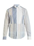 Loewe Wing-collar Patchwork Cotton-blend Shirt