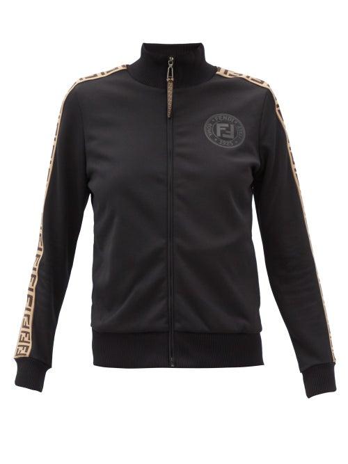 Matchesfashion.com Fendi - Rama Ff-jacquard Jersey Track Jacket - Womens - Black