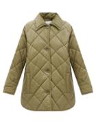 Stand Studio - Nanna Faux-leather Quilted Coat - Womens - Khaki
