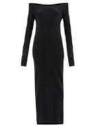 Raey - Organic-cashmere Off-the-shoulder Knitted Dress - Womens - Black