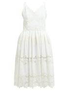 Matchesfashion.com Dolce & Gabbana - Lace Embroidered Cotton Blend Dress - Womens - White