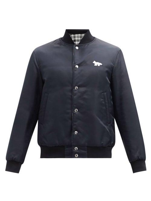 Matchesfashion.com Maison Kitsun - Fox-patch Reversible Bomber Jacket - Mens - Dark Navy