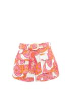 Matchesfashion.com Zimmermann - Peggy Paisley-print Linen-blend Shorts - Womens - Pink Print