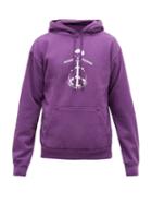 Matchesfashion.com Noon Goons - Peace-print Cotton-jersey Hooded Sweatshirt - Mens - Purple