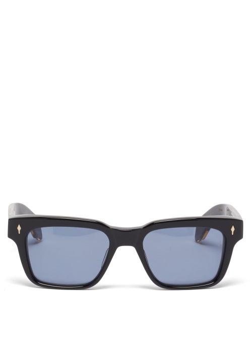 Matchesfashion.com Jacques Marie Mage - Molino Rectangular Acetate Sunglasses - Mens - Black