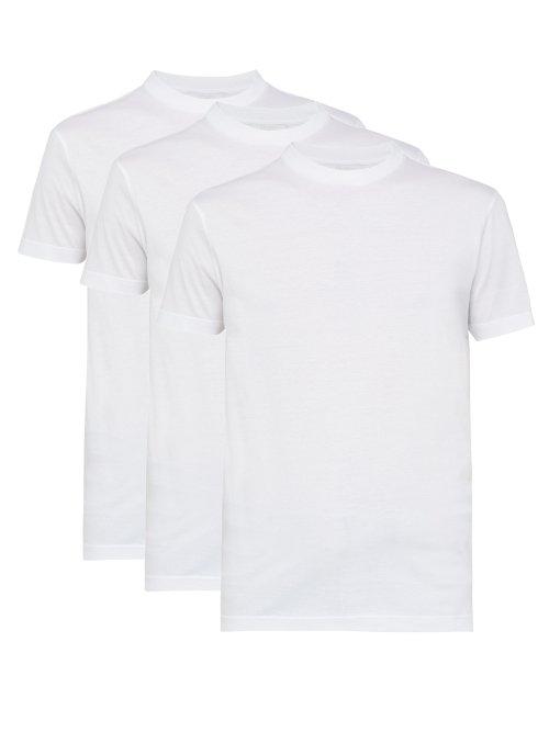 Matchesfashion.com Prada - Pack Of 3 Cotton Crew Neck T Shirts - Mens - White