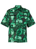 Matchesfashion.com Prada - Poppy Print Poplin Shirt - Mens - Green