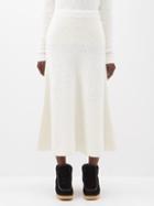 Gabriela Hearst - Pablo Fluted Cashmere-blend Boucl Midi Skirt - Womens - Ivory