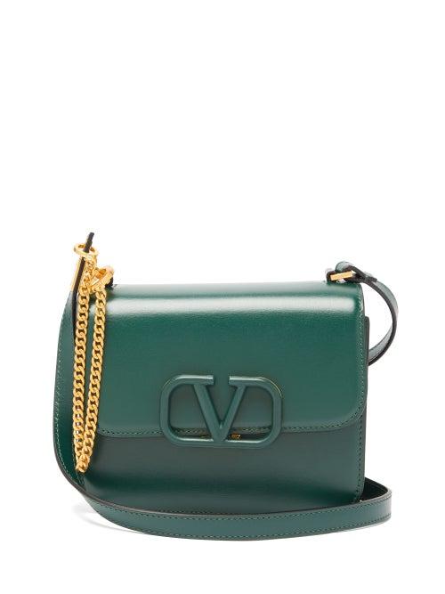 Matchesfashion.com Valentino - Small V Sling Leather Shoulder Bag - Womens - Green