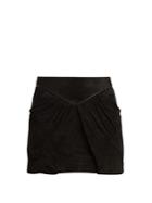 Saint Laurent Pleat-detail Suede Mini Skirt