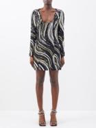 Halpern - Scoop-neck Sequinned Mini Dress - Womens - 01bk
