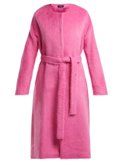 Matchesfashion.com Rochas - Angel Single Breasted Wool Blend Coat - Womens - Pink