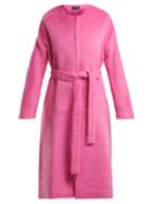 Matchesfashion.com Rochas - Angel Single Breasted Wool Blend Coat - Womens - Pink