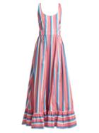 Matchesfashion.com Staud - Eunice Striped Cotton Blend Dress - Womens - Red Stripe