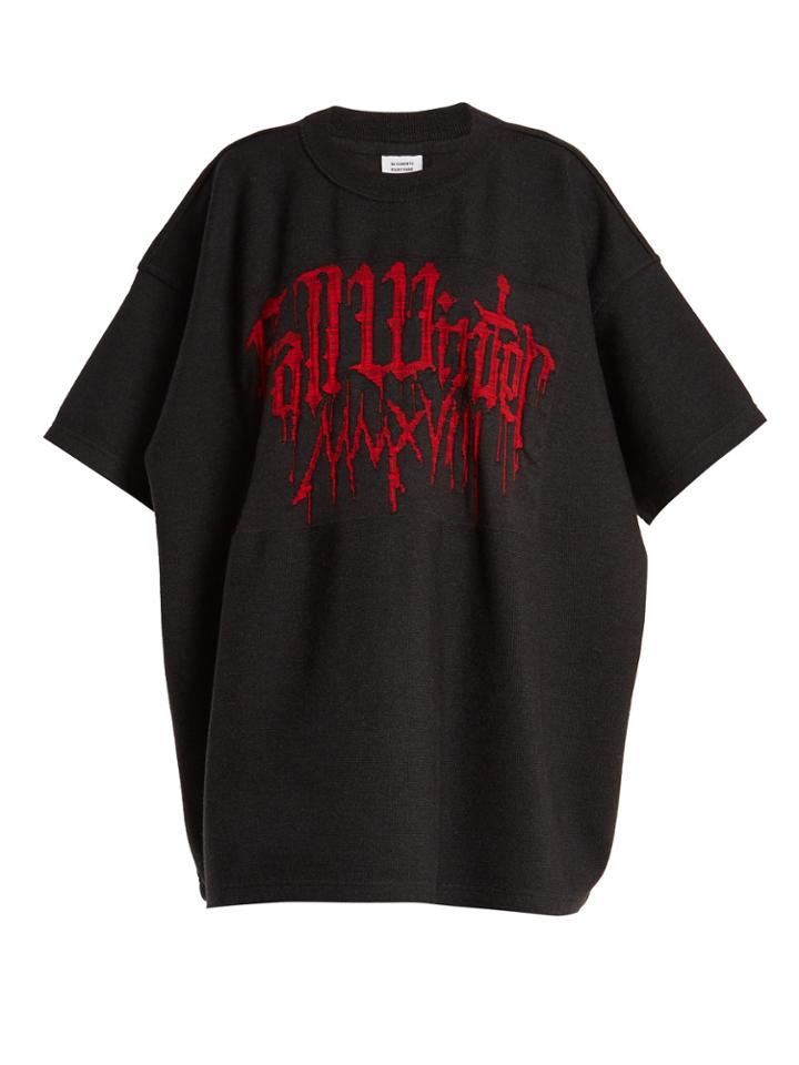 Vetements Metalhead-intarsia Wool-blend Sweatshirt