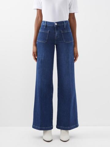 Frame - Le Bardot Wide-leg Jeans - Womens - Dark Denim