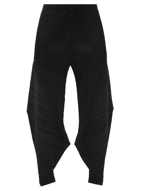 Pleats Please Issey Miyake - Blast Technical-pleated Trousers - Womens - Black