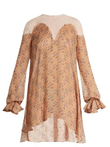 Matchesfashion.com Katie Eary - Snake Print Silk Chiffon Dress - Womens - Beige Multi