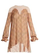 Matchesfashion.com Katie Eary - Snake Print Silk Chiffon Dress - Womens - Beige Multi