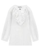 Matchesfashion.com Cheval Pampa - Gorrain Ruffled Balloon-sleeve Cotton-voile Blouse - Womens - White