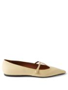 Neous - Segin Pointed-toe Leather Flats - Womens - Cream
