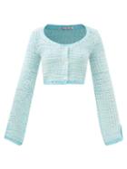 Acne Studios - Kangie Knitted Cotton-blend Cardigan - Womens - Light Blue