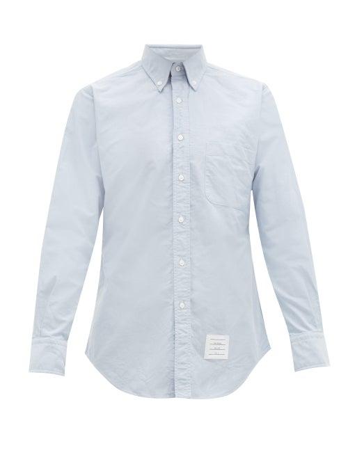 Matchesfashion.com Thom Browne - Slim Fit Cotton Oxford Shirt - Mens - Light Blue