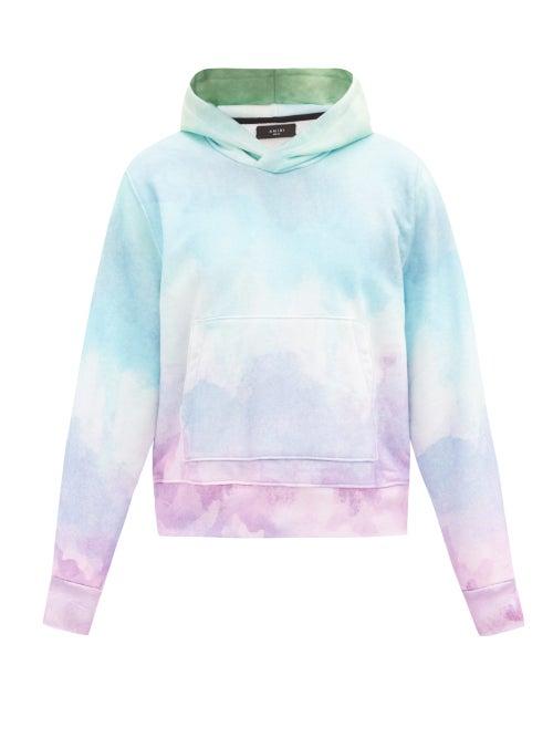 Matchesfashion.com Amiri - Watercolour Cotton-jersey Hooded Sweatshirt - Mens - Multi