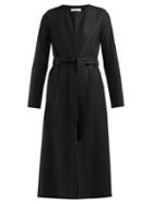 Matchesfashion.com Harris Wharf London - Collarless Belted Wool Felt Coat - Womens - Black