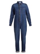 Stella Mccartney Point-collar Straight-leg Denim Jumpsuit