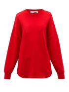 Matchesfashion.com Extreme Cashmere - No. 53 Crew Hop Stretch-cashmere Sweater - Womens - Red