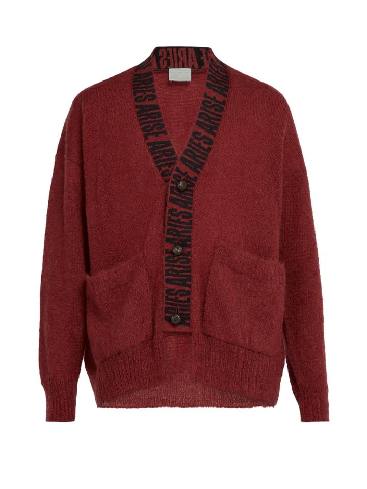 Aries Logo-intarsia Cardigan