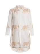 Juliet Dunn Tiger-print Cotton Shirt