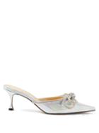 Mach & Mach - Double Bow Crystal And Iridescent-leather Mules - Womens - Multi