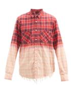 Matchesfashion.com Amiri - Dip-dye Checked Cotton Shirt - Mens - Red