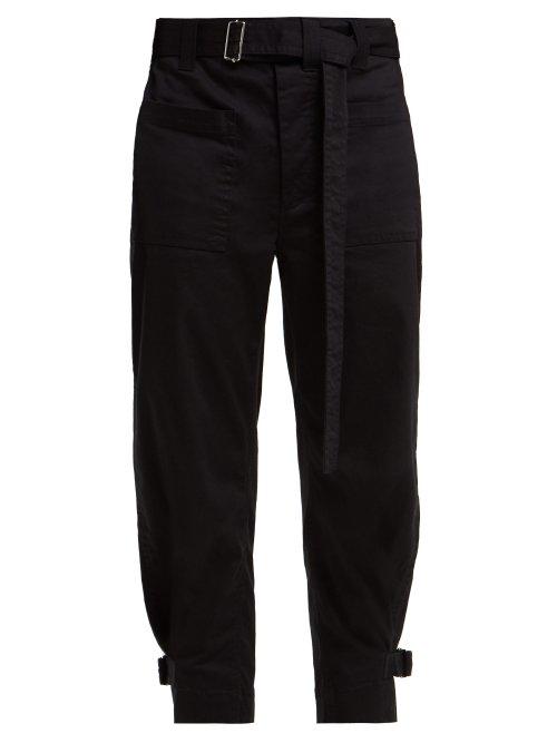 Matchesfashion.com Proenza Schouler Pswl - Utility Cotton Twill Slouchy Trousers - Womens - Black