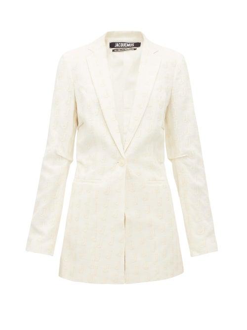 Matchesfashion.com Jacquemus - J Embroidered Canvas Blazer - Womens - Ivory
