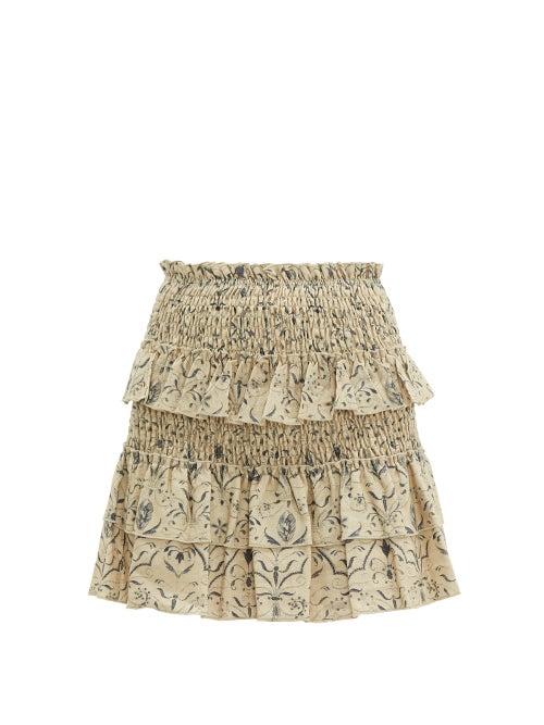 Matchesfashion.com Sir - Sachi Print Linen Canvas Mini Skirt - Womens - Cream Multi