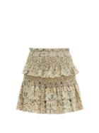 Matchesfashion.com Sir - Sachi Print Linen Canvas Mini Skirt - Womens - Cream Multi