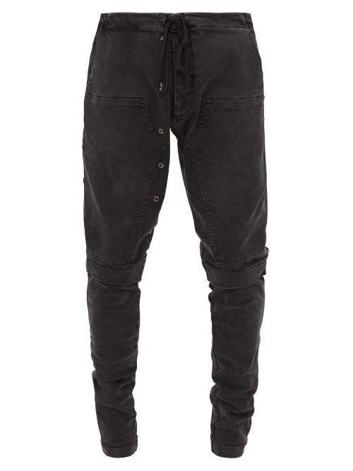 Matchesfashion.com Greg Lauren - Panelled Denim Track Pants - Mens - Black