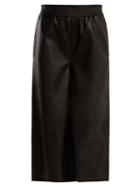 Matchesfashion.com Stella Mccartney - Wide Leg Cropped Faux Leather Trousers - Womens - Black