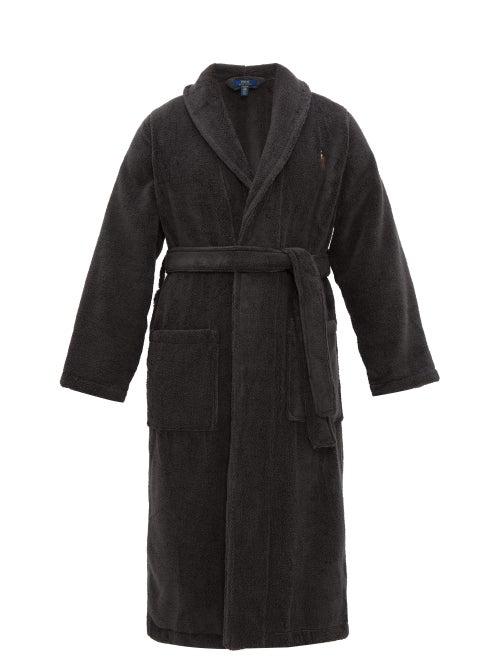 Matchesfashion.com Polo Ralph Lauren - Logo Embroidered Cotton Terry Robe - Mens - Grey