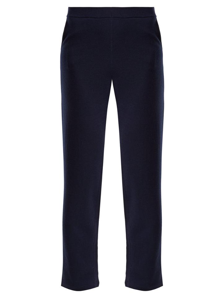 Allude Slit-hem Wool Trousers