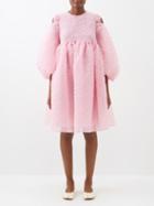 Cecilie Bahnsen - Janessa Cutout-shoulder Cloqu Dress - Womens - Light Pink