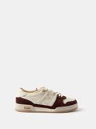 Fendi - Crosta Ff Leather And Suede Trainers - Mens - White Brown