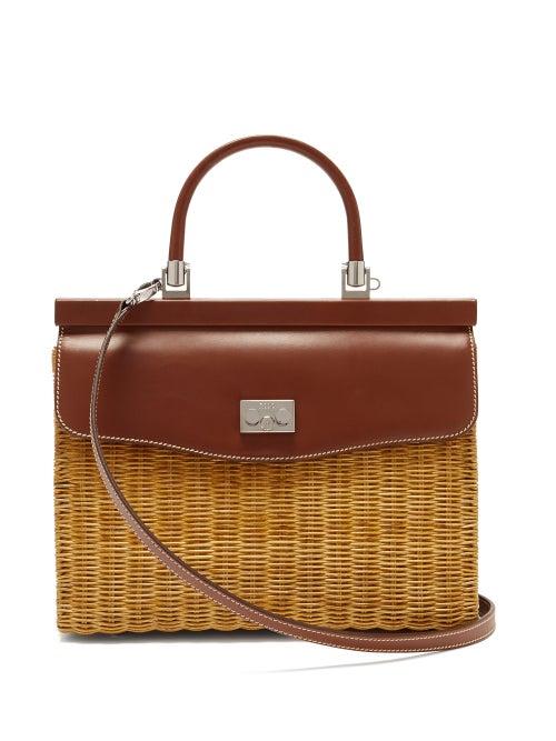 Matchesfashion.com Rodo - Wicker & Leather Box Bag - Womens - Brown